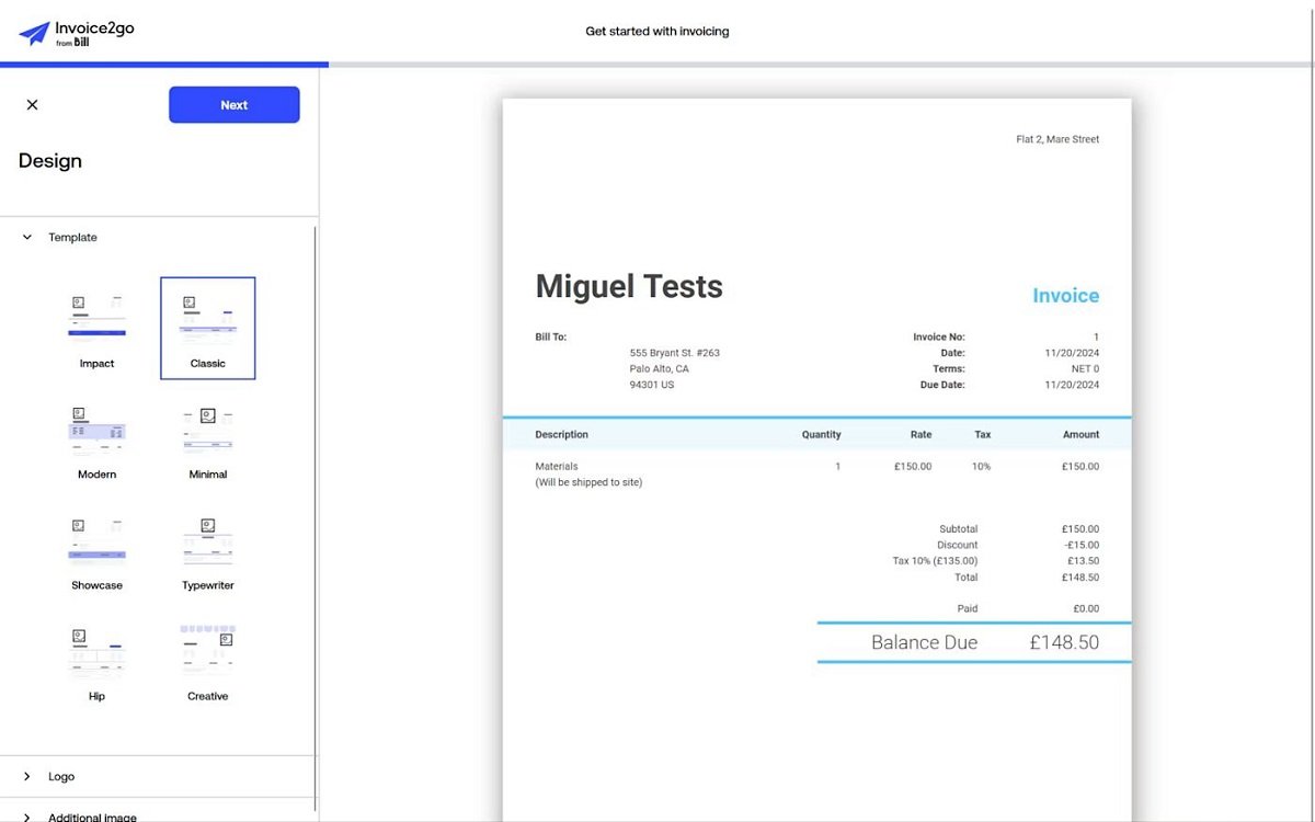 Invoice2go : أفضل برنامج فوترة لإرسال الفواتير عبر تطبيقات المراسلة عبر الهاتف المحمول