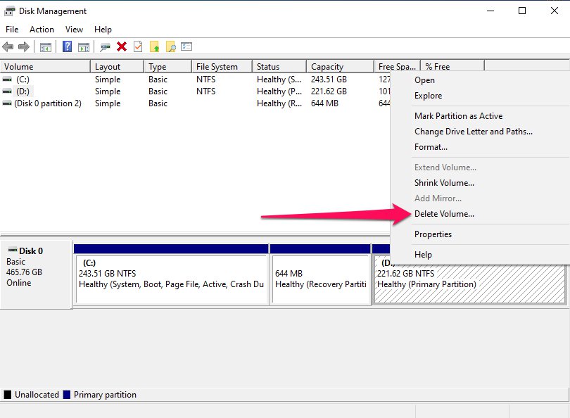 حذف بارتشن "Delete Volume"